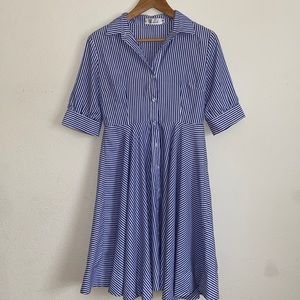 Blue & White Pinstripe Sun Dress